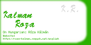 kalman roza business card